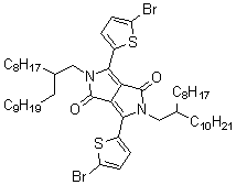 structure of CAS# 1260685-63-9, 3,6-双(5-溴噻吩-2-基)-2,5-双(2-辛基十二烷基)吡咯并[3,4-c]吡咯-1,4(2H,5H)二酮