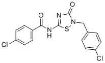 CAS # 1261289-04-6, O-304, 4-chloro-N-(2-(4-chlorobenzyl)-3-oxo-2,3-dihydro-1,2,4-thiadiazol-5-yl)benzamide