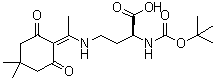 structure of CAS# 1263045-50-6, (2S)-4-[[1-(4,4-二甲基-2,6-二氧代环己基亚基)乙基]氨基]-2-[[叔丁氧羰基]氨基]丁酸