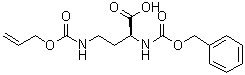 CAS 登录号：1263046-32-7, (2S)-2-[[(苯基甲氧基)羰基]氨基]-4-[[(2-丙烯-1-基氧基)羰基]氨基]丁酸