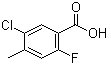 structure of CAS# 1263274-67-4, 5-Chloro-2-fluoro-4-methylbenzoic acid