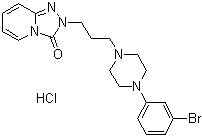 structure of CAS# 1263278-80-3, 2-[3-[4-(3-Bromophenyl)-1-piperazinyl]propyl]-1,2,4-triazolo[4,3-a]pyridin-3(2H)-one hydrochloride (1:1)