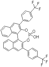 (11bS)-4-Hydroxy-2,6-bis[4-(trifluoromethyl)phenyl]-dinaphtho[2,1-d:1',2'-f][1,3,2]dioxaphosphepin 4-oxide molecular structure (CAS 1264573-23-0)
