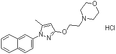 structure of CAS# 1265917-14-3, 4-[2-[[5-甲基-1-(2-萘基)-1H-吡唑-3-基]氧基]乙基]吗啉盐酸盐(1:1)