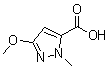 structure of CAS# 126674-95-1, 1-Methyl-3-methoxypyrazole-5-carboxylic acid