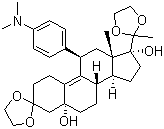 CAS # 126690-41-3, (5alpha,11beta)-11-[4-(Dimethylamino)phenyl]-5,17-dihydroxy-19-norpregn-9-ene-3,20-dione cyclic bis(1,2-ethanediyl acetal)