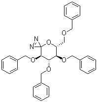 (5R,6R,7S,8R)-6,7,8-Tris(phenylmethoxy)-5-[(phenylmethoxy)methyl]-4-oxa-1,2-diazaspiro[2.5]oct-1-ene molecular structure (CAS 126709-14-6)