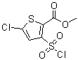 structure of CAS# 126910-68-7, 5-氯-3-(氯磺酰基)-2-噻吩羧酸甲酯