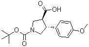CAS 登录号：1269260-00-5, (3S,4R)-4-(4-甲氧基苯基)-1,3-吡咯烷二甲酸 1-叔丁酯