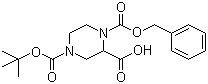 structure of CAS# 126937-41-5, N-4-叔丁氧羰基-N-1-苄氧羰基-2-哌嗪羧酸