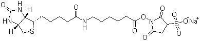 structure of CAS# 127062-22-0, Sulfosuccinimidyl 6-(biotinamido)hexanoate sodium salt