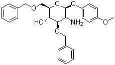 structure of CAS# 1272755-07-3, 4-甲氧基苯基 2-氨基-2-脱氧-3,6-二-O-(苯基甲基)-beta-D-吡喃葡萄糖苷