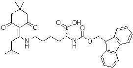 structure of CAS# 1272755-33-5, N6-[1-(4,4-二甲基-2,6-二氧代环己基亚基)-3-甲基丁基]-N2-[芴甲氧羰基]-D-赖氨酸