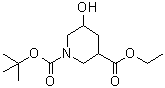 structure of CAS# 1272756-00-9, Ethyl N-tert-butoxycarbonyl-5-hydroxypiperidine-3-carboxylate