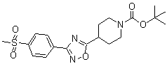 structure of CAS# 1272756-23-6, 4-[3-[4-(甲基磺酰基)苯基]-1,2,4-恶二唑-5-基]-1-哌啶羧酸叔丁酯