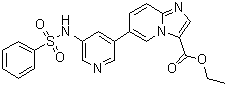 structure of CAS# 1276110-06-5, 6-[5-[(Phenylsulfonyl)amino]-3-pyridinyl]imidazo[1,2-a]pyridine-3-carboxylic acid ethyl ester