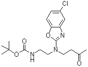 structure of CAS# 1276666-10-4, [2-[(5-氯-苯并恶唑-2-基)(3-氧代丁基)氨基]乙基]氨基甲酸叔丁酯