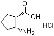 structure of CAS# 128052-92-6, (1S,2R)-(+)-2-Amino-1-cyclopentanecarboxylic acid hydrochloride