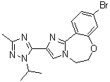 structure of CAS# 1282514-63-9, 9-溴-5,6-二氢-2-[3-甲基-1-异丙基-1H-1,2,4-三唑-5-基]咪唑并[1,2-d][1,4]苯并氧氮杂卓