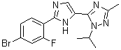 structure of CAS# 1282516-76-0, 5-[2-(4-溴-2-氟苯基)-1H-咪唑-5-基]-3-甲基-1-异丙基-1H-1,2,4-三唑