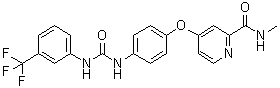 structure of CAS# 1285533-84-7, N-甲基-4-[4-[[[[3-(三氟甲基)苯基]氨基]羰基]氨基]苯氧基]-2-吡啶甲酰胺
