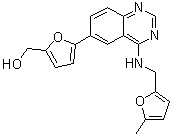 structure of CAS# 1285702-20-6, 5-[4-[[(5-甲基-2-呋喃基)甲基]氨基]-6-喹唑啉基]-2-呋喃甲醇