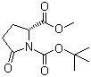 structure of CAS# 128811-48-3, N-叔丁氧羰基-D-焦谷氨酸甲酯