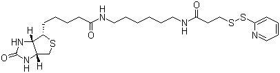 structure of CAS# 129179-83-5, N-(6-[生物素胺]己基)-3'-(2'-吡啶二硫)丙酰胺