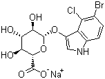 structure of CAS# 129541-41-9, 5-溴-4-氯-3-吲哚基-beta-D-葡糖苷酸钠