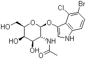 structure of CAS# 129572-48-1, 5-溴-4-氯-3-吲哚基-N-乙酰-beta-D-氨基半乳糖苷