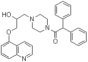 CAS 登录号：129716-58-1, Dofequidar, 1-[4-[2-羟基-3-(5-喹啉基氧基)丙基]-1-哌嗪基]-2,2-二苯基乙酮