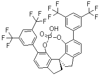 CAS 登录号：1297613-76-3, (11aR)-3,7-双[3,5-二(三氟甲基)苯基]-10,11,12,13-四氢-5-羟基-二茚并[7,1-de:1',7'-fg][1,3,2]二氧磷杂八环 5-氧化物