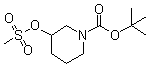 structure of CAS# 129888-60-4, 3-(Methylsulfonyloxy)piperidine-1-carboxylic acid tert-butyl ester