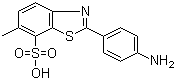 structure of CAS# 130-17-6, 2-(4-Aminophenyl)-6-methyl-1,3-benzothiazole-7-sulfonic acid