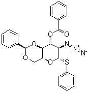 CAS 登录号：1301693-32-2, 苯基 2-叠氮基-2-脱氧-4,6-O-[(R)-苯基亚甲基]-1-硫代-beta-D-吡喃葡萄糖苷 3-苯甲酸酯