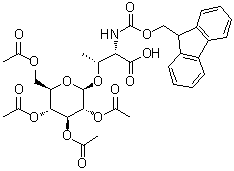 structure of CAS# 130548-92-4, N-[芴甲氧羰基]-O-(2,3,4,6-四-O-乙酰基-beta-D-吡喃葡萄糖基)-L-苏氨酸