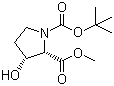 structure of CAS# 130966-46-0, (2S,3R)-1-叔丁基 2-甲基 3-羟基吡咯烷-1,2-二羧酸酯