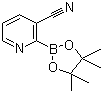 CAS # 1309981-31-4, 3-Cyanopyridine-2-boronic acid pinacol ester, 2-(4,4,5,5-Tetramethyl-1,3,2-dioxaborolan-2-yl)-3-pyridinecarbonitrile