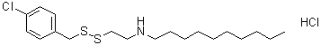 structure of CAS# 13116-77-3, N-[2-[[(4-Chlorophenyl)methyl]dithio]ethyl]-1-decanamine hydrochloride