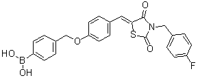 CAS # 1312201-00-5, B-[4-[[4-[(Z)-[3-[(4-Fluorophenyl)methyl]-2,4-dioxo-5-thiazolidinylidene]methyl]phenoxy]methyl]phenyl]boronic acid