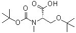 structure of CAS# 1313054-71-5, N-[(1,1-Dimethylethoxy)carbonyl]-O-(1,1-dimethylethyl)-N-methyl-L-serine