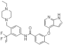 structure of CAS# 1315355-93-1, N-[4-[(4-乙基-1-哌嗪基)甲基]-3-(三氟甲基)苯基]-4-甲基-3-(1H-吡咯并[2,3-b]吡啶-4-基氧基)苯甲酰胺