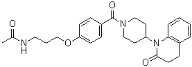 CAS # 131631-89-5, N-[3-[4-[[4-(3,4-Dihydro-2-oxo-1(2H)-quinolinyl)-1-piperidinyl]carbonyl]phenoxy]propyl]acetamide