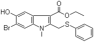 structure of CAS# 131707-24-9, 6-溴-5-羟基-1-甲基-2-(苯基硫甲基)吲哚-3-甲酸乙酯