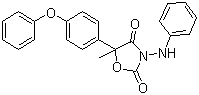 CAS 登录号：131807-57-3, 恶唑菌酮, 5-甲基-5-(4-苯氧基苯基)-3-(苯氨基)-2,4-噁唑啉二酮
