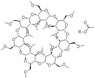 structure of CAS# 131889-29-7, Heptakis(3-O-acetyl-2,6-di-O-methyl)-beta-cyclodextrin