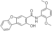 structure of CAS# 132-62-7, N-(2,5-Dimethoxyphenyl)-2-hydroxydibenzofuran-3-carboxamide