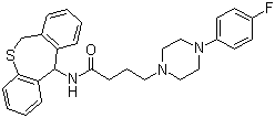CAS 登录号：132019-54-6, 莫那匹尔, N-(6,11-二氢苯并[c][1]苯并硫杂卓-11-基)-4-[4-(4-氟苯基)哌嗪-1-基]丁酰胺