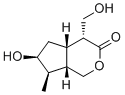 CAS 登录号：132237-63-9, Alyxialactone, (4R,4aS,6S,7R,7aS)-六氢-6-羟基-4-(羟基甲基)-7-甲基环戊并[c]吡喃-3(1H)-酮