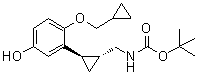 structure of CAS# 1322700-01-5, rel-N-[[(1R,2R)-2-[2-(环丙基甲氧基)-5-羟基苯基]环丙基]甲基]氨基甲酸叔丁酯